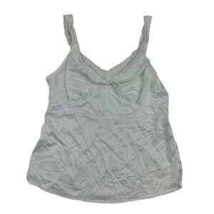 VTG Dixie Belle Lace Trim Nylon White Satin V-Neck Camisole Tank Sz 34